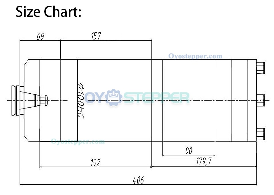 3KW BT30 220V 100mm ATC Water Cooled Spindle Motor 24000rpm 400Hz for CNC Router Machine